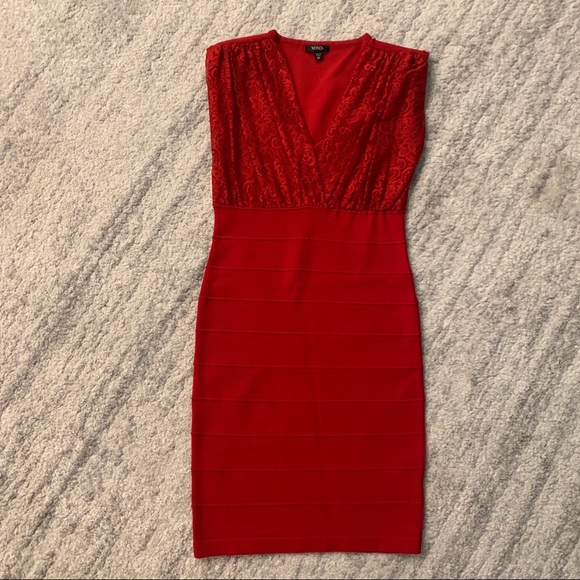 XOXO Dresses & Skirts - Like New Red Lace Bandage Dress